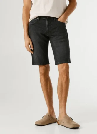 Slim-Fit-Denim-Bermudashorts