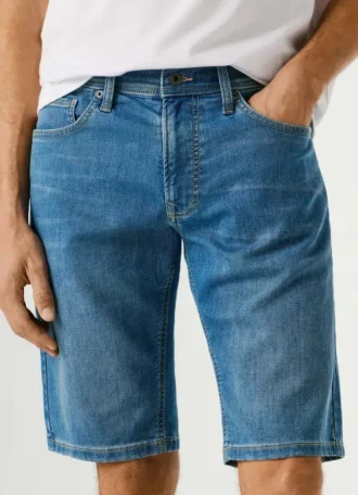Slim-Fit-Denim-Bermudashorts