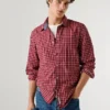 Slim-Fit-Hemd aus kariertem Popeline Slim-Fit-Hemd aus kariertem Popeline