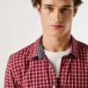 Slim-Fit-Hemd aus kariertem Popeline Slim-Fit-Hemd aus kariertem Popeline