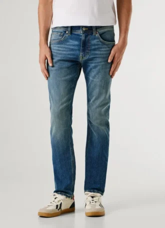 Slim-Fit-Jeans mit mittlerer Leibhöhe – Track