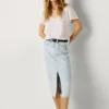 Slim-Fit-Jeansrock in Midi-Länge Slim-Fit-Jeansrock in Midi-Länge
