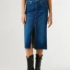 Slim-Fit-Jeansrock in Midi-Länge