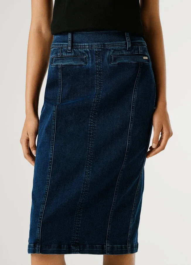 Slim-Fit-Jeansrock in Midi-Länge Slim-Fit-Jeansrock in Midi-Länge