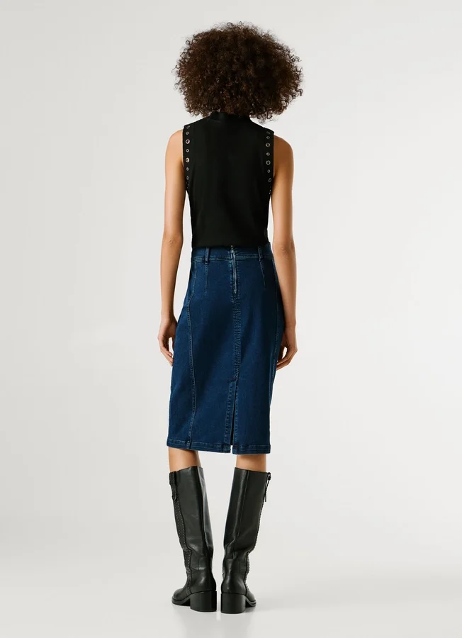 Slim-Fit-Jeansrock in Midi-Länge Slim-Fit-Jeansrock in Midi-Länge