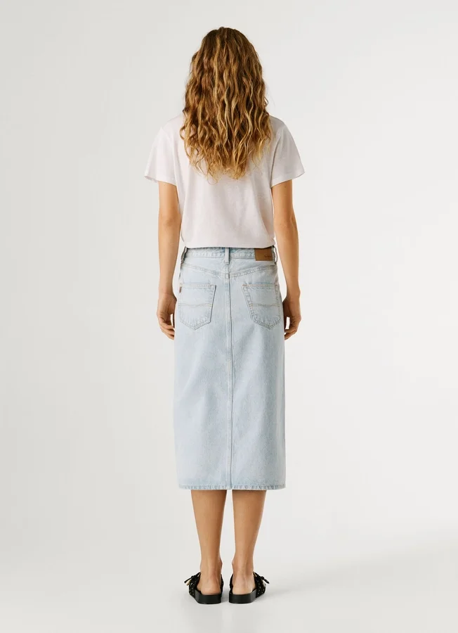 Slim-Fit-Jeansrock in Midi-Länge Slim-Fit-Jeansrock in Midi-Länge