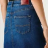 Slim-Fit-Jeansrock in Midi-Länge