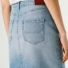 Slim-Fit-Jeansrock in Midi-Länge