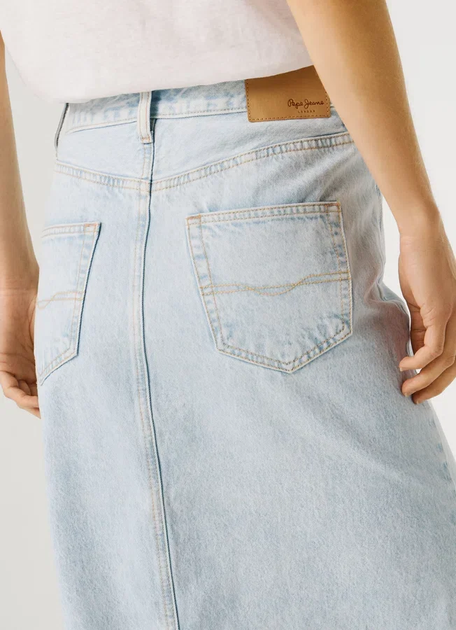 Slim-Fit-Jeansrock in Midi-Länge Slim-Fit-Jeansrock in Midi-Länge