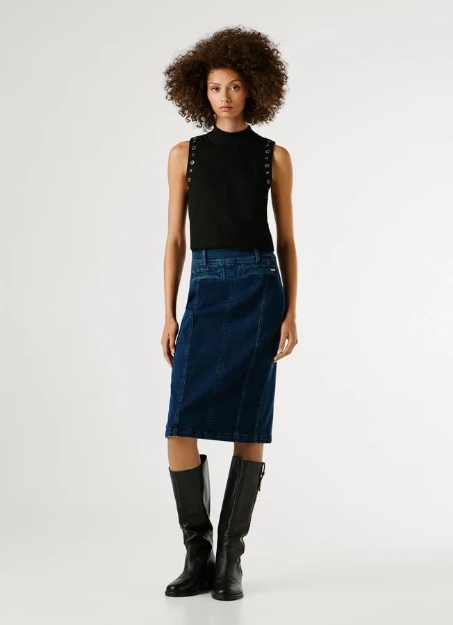 Slim-Fit-Jeansrock in Midi-Länge Slim-Fit-Jeansrock in Midi-Länge