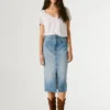 Slim-Fit-Jeansrock in Midi-Länge