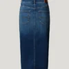 Slim-Fit-Jeansrock in Midi-Länge