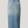 Slim-Fit-Jeansrock in Midi-Länge