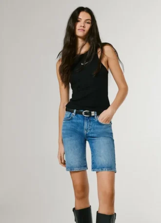 Slim-Fit-Jeansshorts