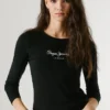 Slim-Fit-Langarm-T-Shirt