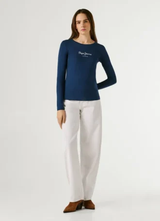 Slim-Fit-Langarm-T-Shirt