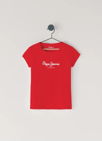 Slim Fit T-Shirt mit Glitzer-Logo