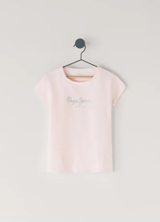 Slim Fit T-Shirt mit Glitzer-Logo