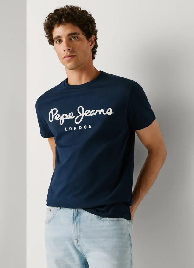 Slim Fit T-Shirt mit Logo-Print Slim Fit T-Shirt mit Logo-Print