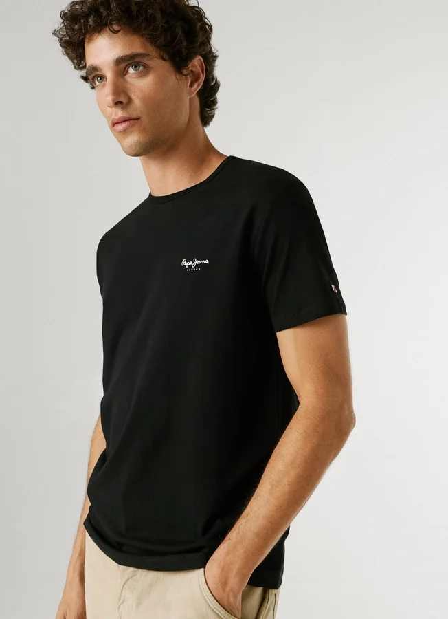Slim Fit T-Shirt mit Logo-Print Slim Fit T-Shirt mit Logo-Print