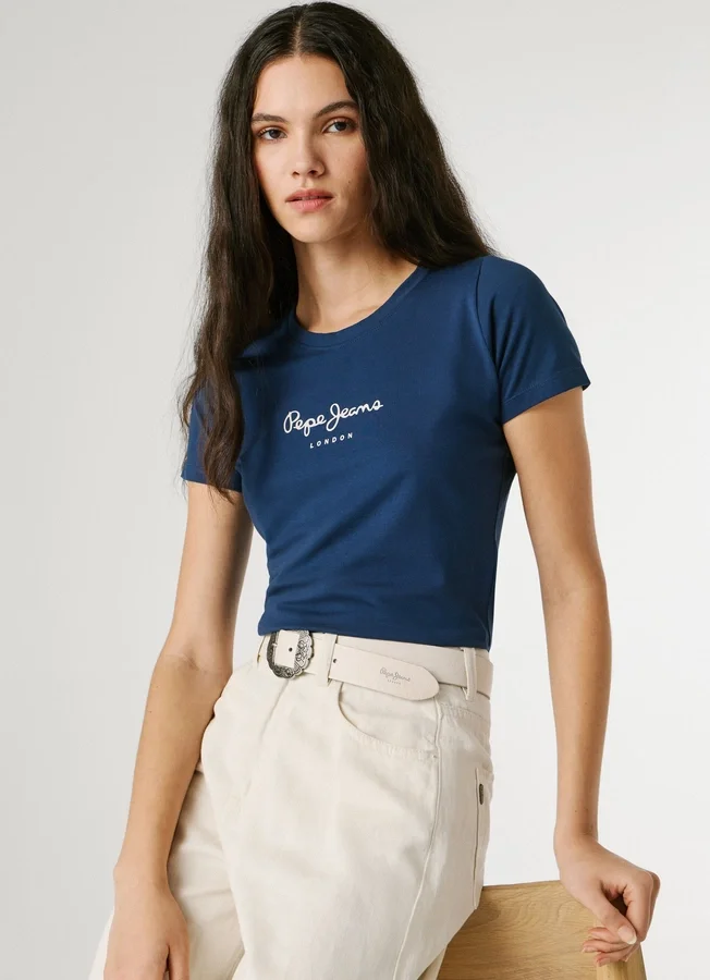Slim Fit T-Shirt mit Logo-Print Slim Fit T-Shirt mit Logo-Print