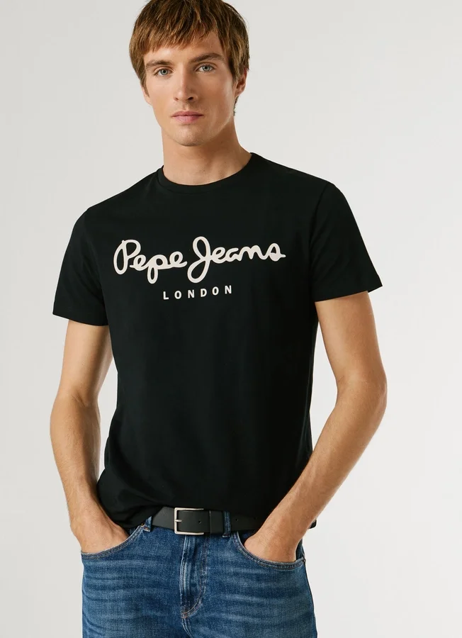 Slim Fit T-Shirt mit Logo-Print Slim Fit T-Shirt mit Logo-Print