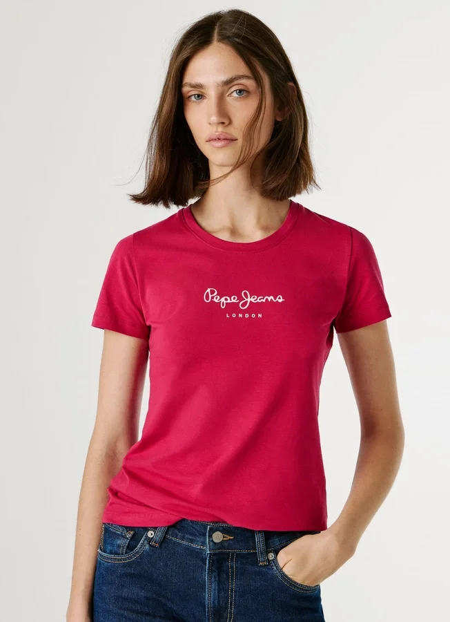 Slim Fit T-Shirt mit Logo-Print Slim Fit T-Shirt mit Logo-Print