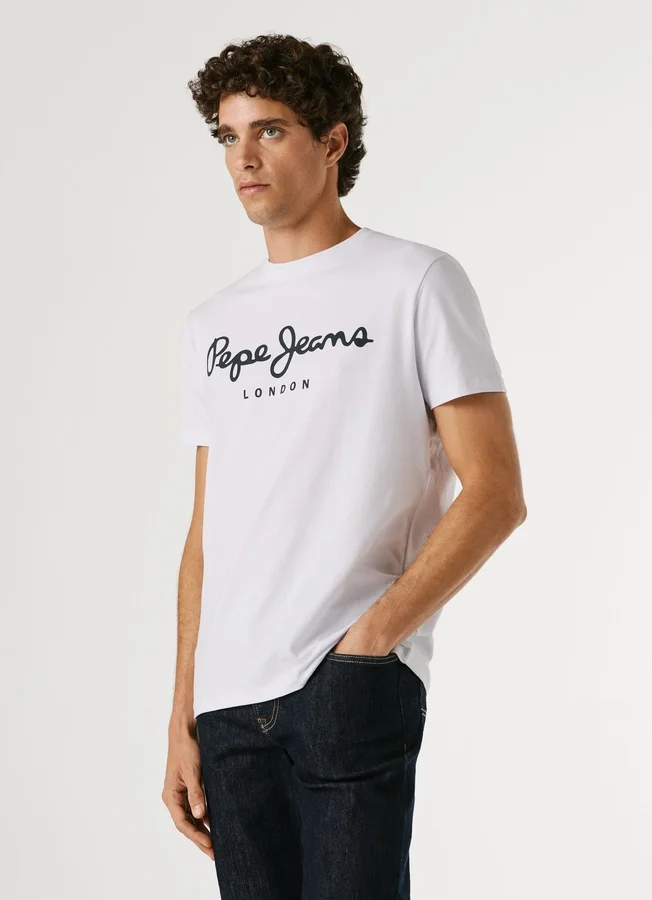 Slim Fit T-Shirt mit Logo-Print Slim Fit T-Shirt mit Logo-Print