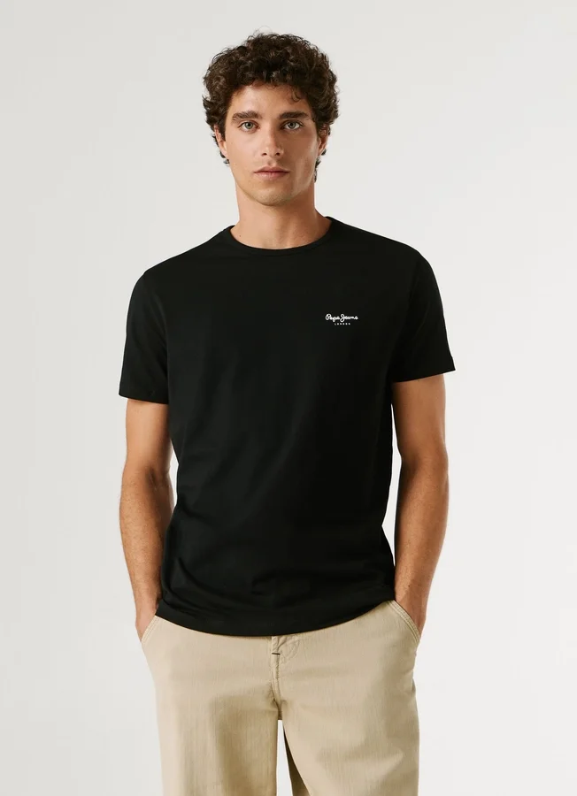 Slim Fit T-Shirt mit Logo-Print Slim Fit T-Shirt mit Logo-Print