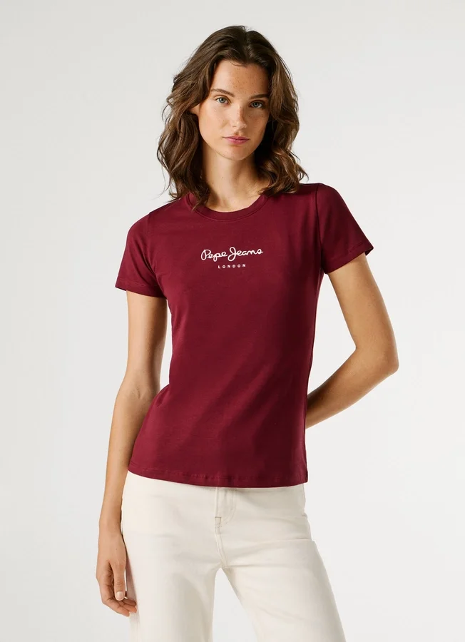 Slim Fit T-Shirt mit Logo-Print Slim Fit T-Shirt mit Logo-Print
