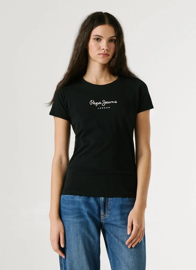 Slim Fit T-Shirt mit Logo-Print Slim Fit T-Shirt mit Logo-Print