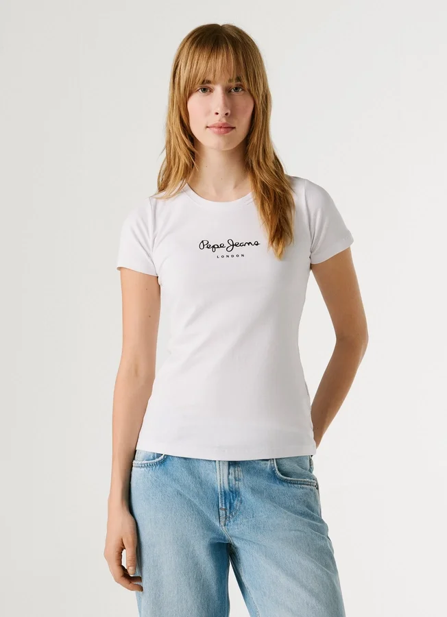 Slim Fit T-Shirt mit Logo-Print Slim Fit T-Shirt mit Logo-Print