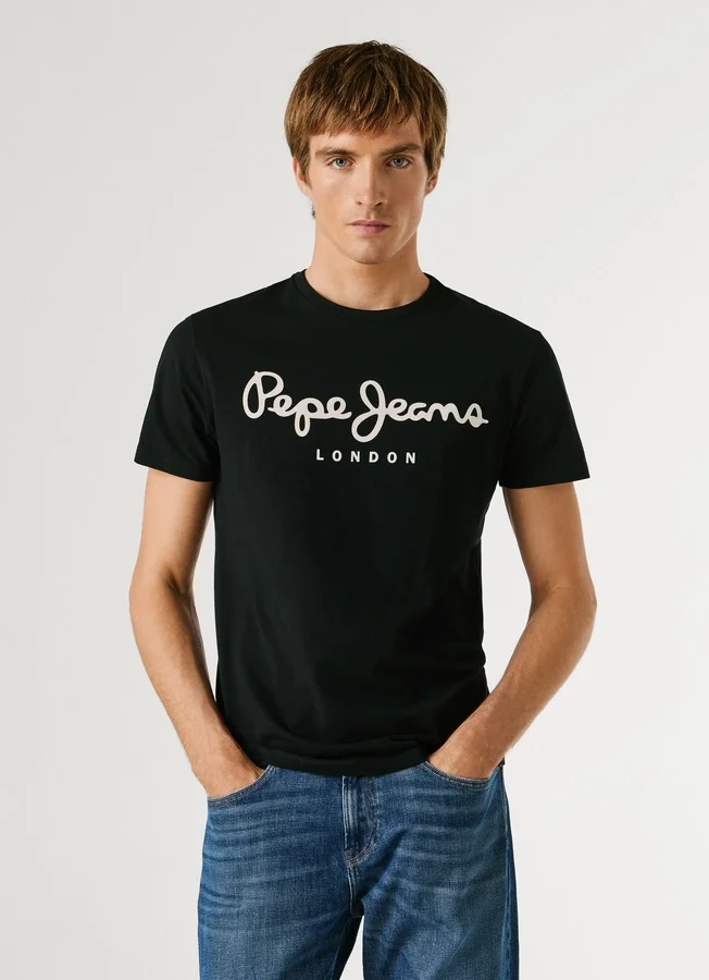 Slim Fit T-Shirt mit Logo-Print Slim Fit T-Shirt mit Logo-Print
