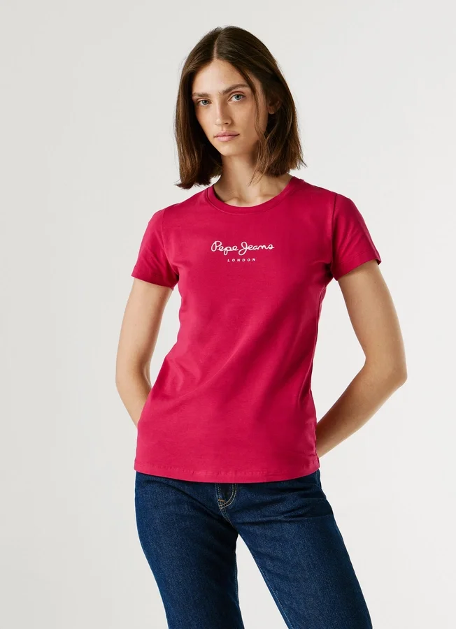 Slim Fit T-Shirt mit Logo-Print Slim Fit T-Shirt mit Logo-Print