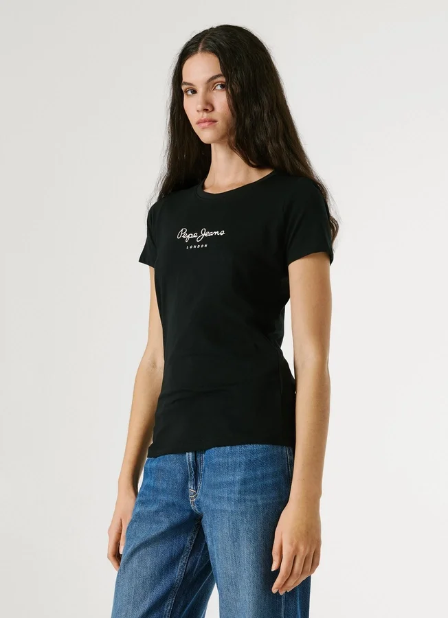 Slim Fit T-Shirt mit Logo-Print Slim Fit T-Shirt mit Logo-Print