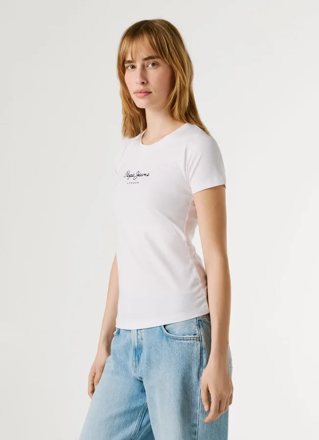 Slim Fit T-Shirt mit Logo-Print Slim Fit T-Shirt mit Logo-Print