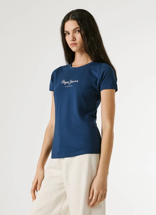 Slim Fit T-Shirt mit Logo-Print Slim Fit T-Shirt mit Logo-Print