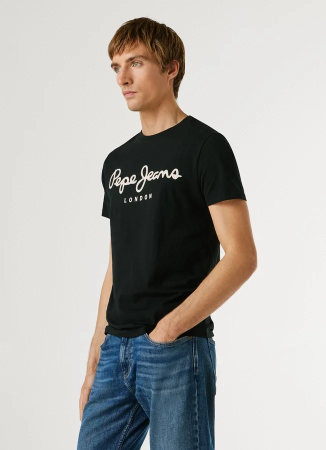Slim Fit T-Shirt mit Logo-Print Slim Fit T-Shirt mit Logo-Print