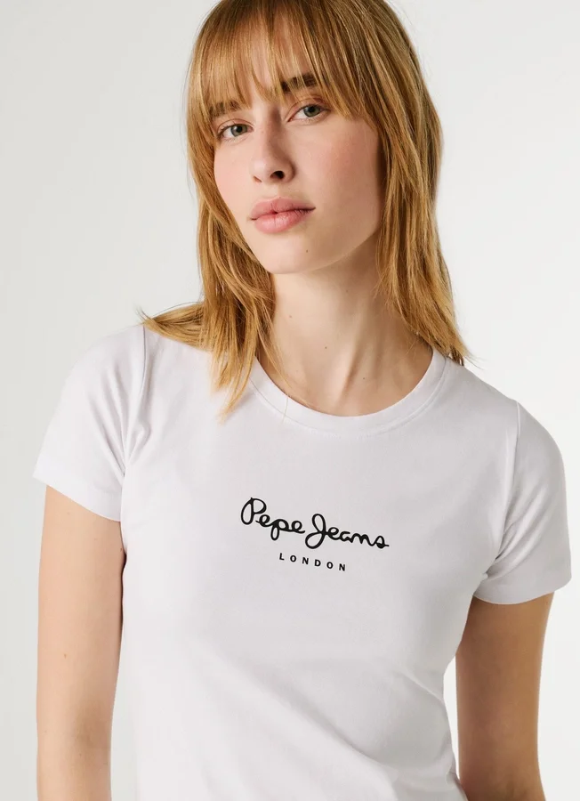 Slim Fit T-Shirt mit Logo-Print Slim Fit T-Shirt mit Logo-Print