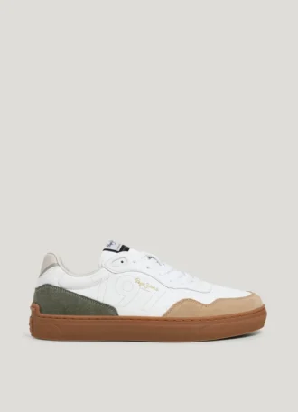 Sneaker aus Leder mit Details aus Wildleder