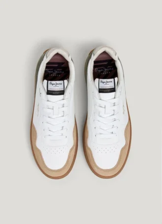 Sneaker aus Leder mit Details aus Wildleder