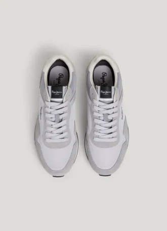 Sneaker aus Leder mit Details aus Wildleder