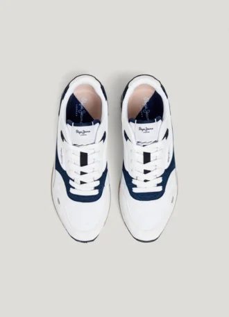Sneaker aus Leder mit Details aus Wildleder