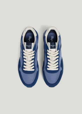 Sneaker aus Leder mit Details aus Wildleder