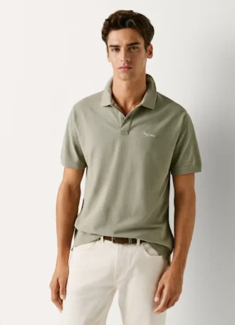 Stückgefärbtes Piqué-Poloshirt
