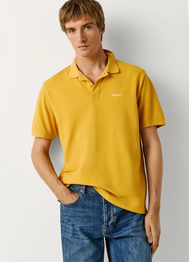 Stückgefärbtes Piqué-Poloshirt Stückgefärbtes Piqué-Poloshirt