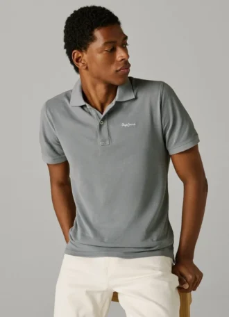 Stückgefärbtes Piqué-Poloshirt