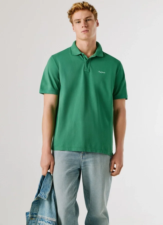 Stückgefärbtes Piqué-Poloshirt Stückgefärbtes Piqué-Poloshirt