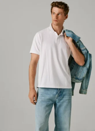 Stückgefärbtes Piqué-Poloshirt
