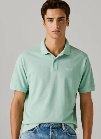 Stückgefärbtes Piqué-Poloshirt